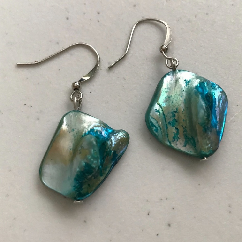 5/$15 Boho Chunky Turquoise Beaded Drop Earrings